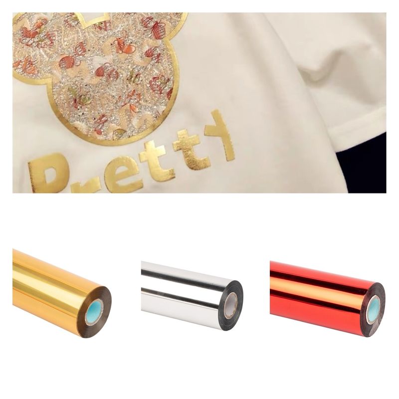 25microns Gold and Silver Hot stamping foil for Fabric /Textile Size 75cm*120m/ roll